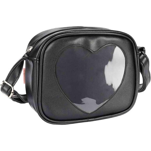 No Brand Handbags - Women Black Ita Bag Crossbody Cat Small Ita Purse Pin Display Bag with Insert
